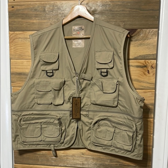 Master Sportsman Rugged Outdoor Gear Khaki Utility Vest with Multiple Pockets XL - Picture 1 of 7